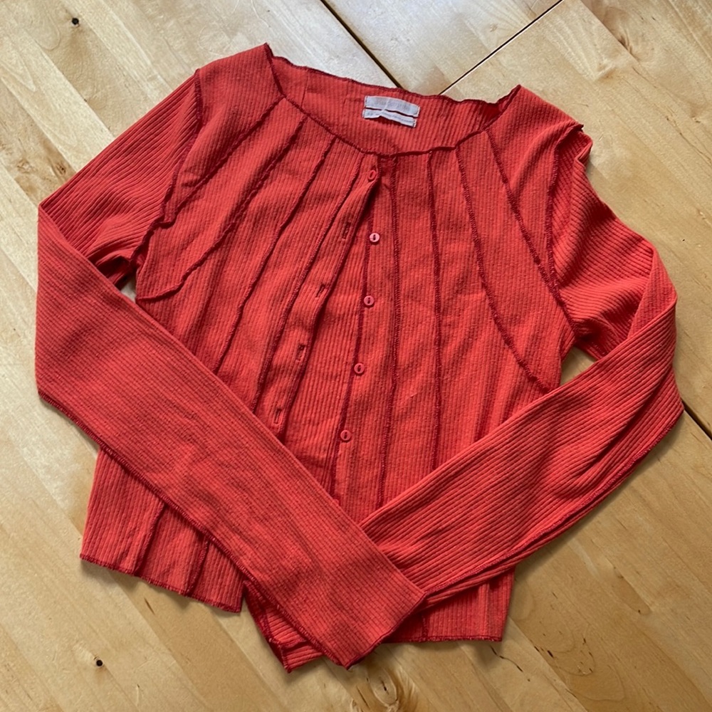 GUC Urban Outfitters inside-out orange cardigan size small